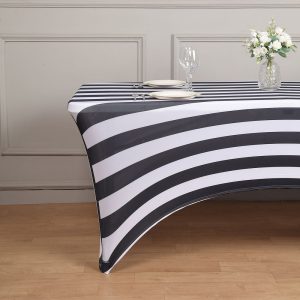 6ft Stripe Spandex Table Cover